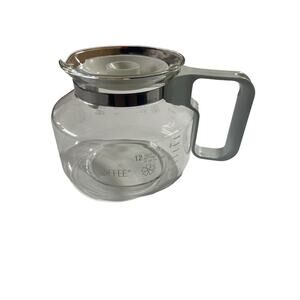Mr. Coffee Replacement Pot 12 Cup Carafe Glass White Handle Decanter Vintage